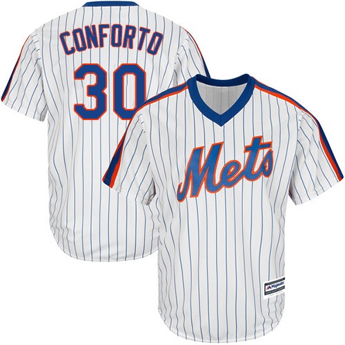 Mets #30 Michael Conforto White(Blue Strip) Alternate Cool Base Stitched Youth Baseball Jersey