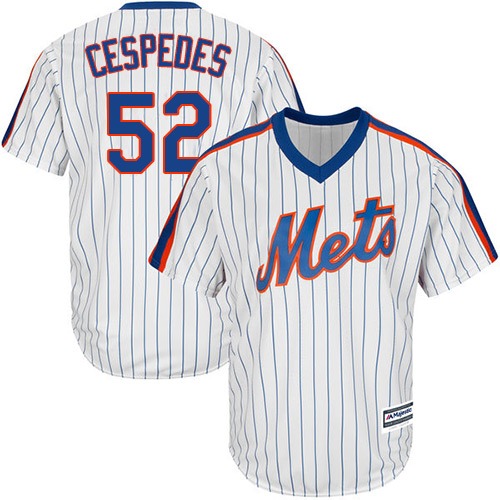 Mets #52 Yoenis Cespedes White(Blue Strip) Alternate Cool Base Stitched Youth Baseball Jersey