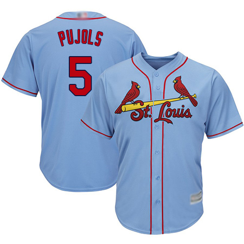 وشق Cardinals #5 Albert Pujols Light Blue Cool Base Stitched Youth ... وشق