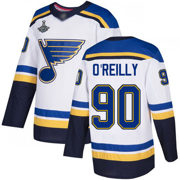 Blues #90 Ryan O'Reilly White Road Authentic Stanley Cup Champions Stitched Hockey Jersey