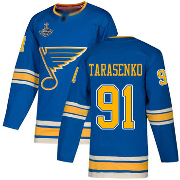 Blues #91 Vladimir Tarasenko Blue Alternate Authentic Stanley Cup Champions Stitched Hockey Jersey