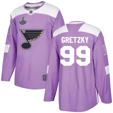 Blues #99 Wayne Gretzky Purple Authentic Fights Cancer Stanley Cup Champions Stitched Hockey Jersey