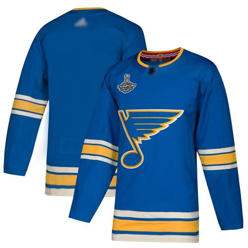 Blues Blank Blue Alternate Authentic Stanley Cup Champions Stitched Hockey Jersey