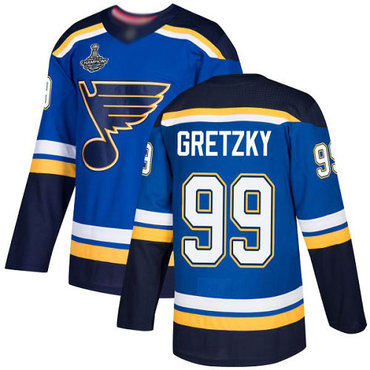 Blues #99 Wayne Gretzky Blue Home Authentic Stanley Cup Champions Stitched Hockey Jersey