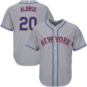 Youth Mets #20 Pete Alonso Grey Cool Base Stitched Baseball Jersey