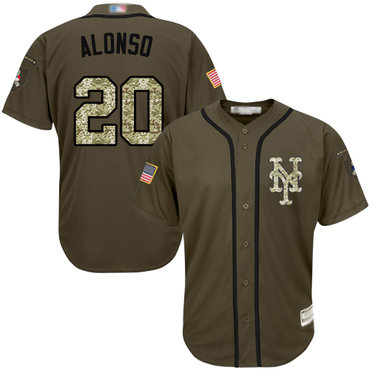 Youth Mets #20 Pete Alonso Green Salute to Service Stitched Baseball Jersey
