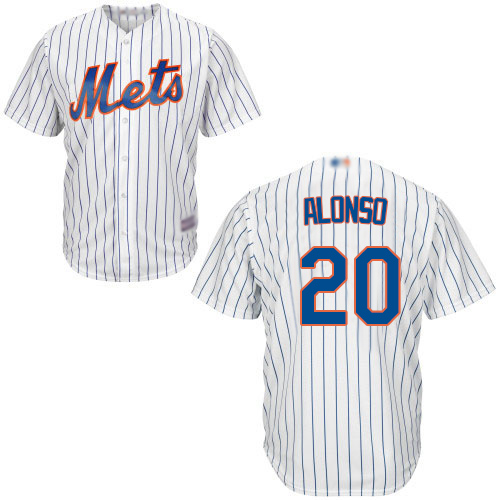 Youth Mets #20 Pete Alonso White(Blue Strip) Cool Base Stitched Baseball Jersey