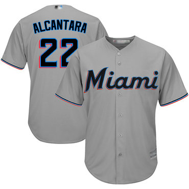 marlins #22 Sandy Alcantara Grey New Cool Base Stitched Baseball Jersey