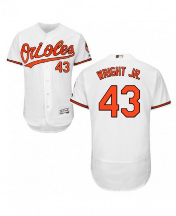 Men's Majestic Baltimore Orioles #43 Mike Wright Jr. Authentic White Home Flex Base Jersey