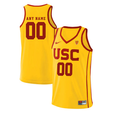 USC Trojans Yellow Men's Customized Basketball Jersey