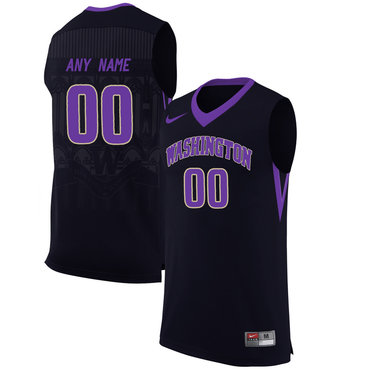 Washington Huskies Black College Basketball Customized Men's Jersey