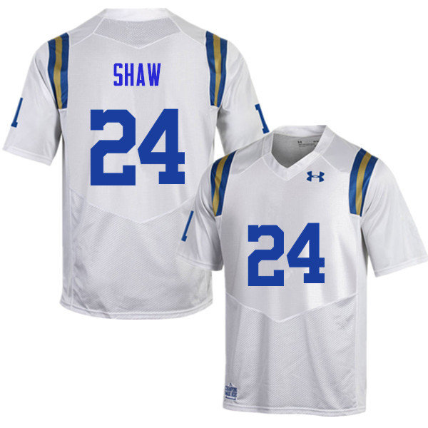 Men #24 Jay Shaw UCLA Bruins Under Armour College Football White Jerseys