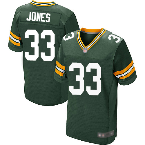 Men's Green Bay Packers #33 Aaron Jones Home Green Elite Football Alternate Jersey