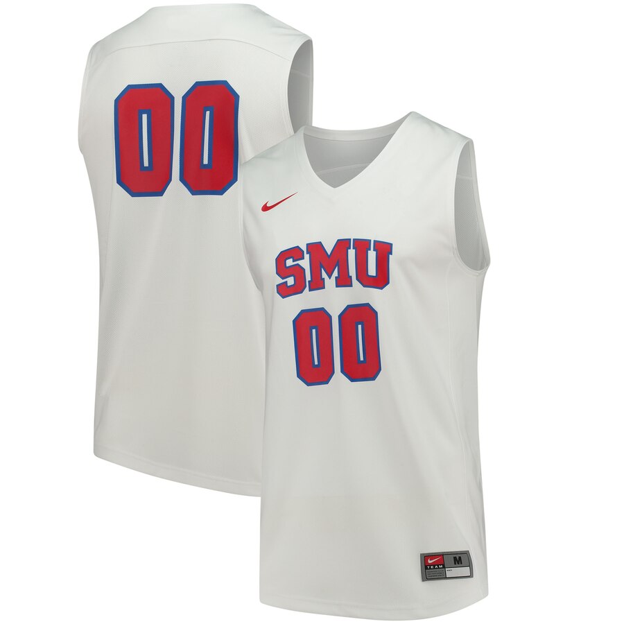 Nike Custom SMU Mustangs White Performance Basketball Jersey