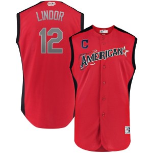 MLB American League 12 Francisco Lindor Red 2019 All-Star Game Men Jersey