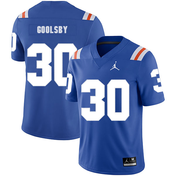 Florida Gators 30 DeAndre Goolsby Blue Throwback College Football Jersey
