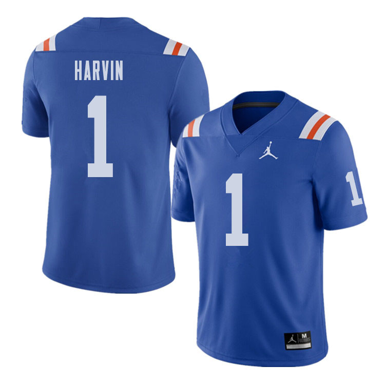 Florida Gators 1 Percy Harvin Blue Throwback College Football Jersey