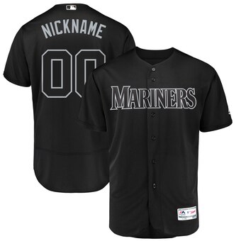 Seattle Mariners Majestic 2019 Players' Weekend Flex Base Authentic Roster Custom Black Jersey