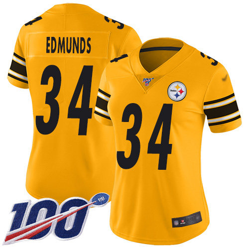 تفاصيل عروس Nike Steelers #34 Terrell Edmunds Gold Women's Stitched NFL ... تفاصيل عروس