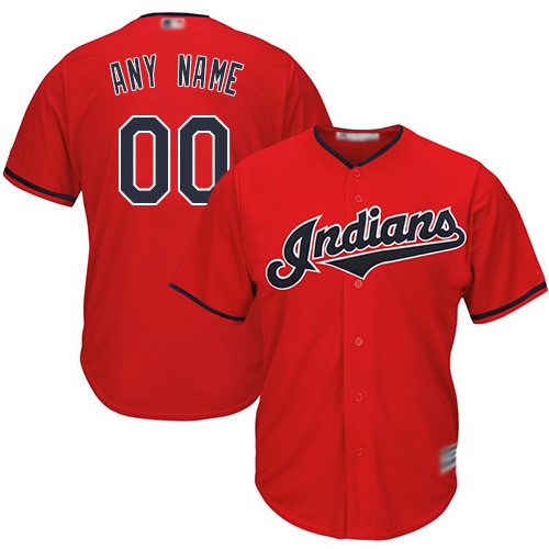 Replica Scarlet Baseball Alternate Youth Jersey Customized Cleveland Indians Cool Base