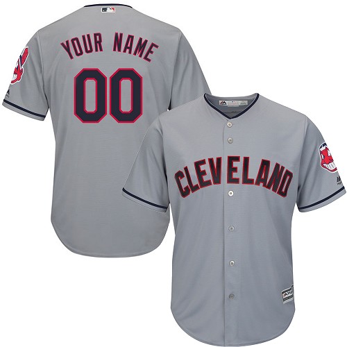 Authentic Grey Baseball Road Youth Jersey Customized Cleveland Indians Cool Base