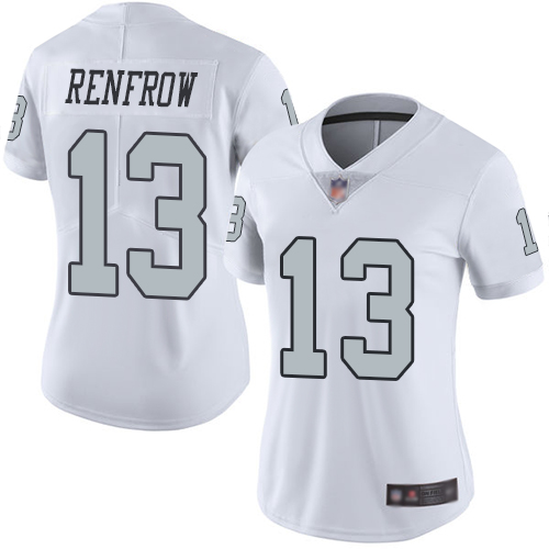 Raiders #13 Hunter Renfrow White Women's Stitched Football Limited Rush Jersey