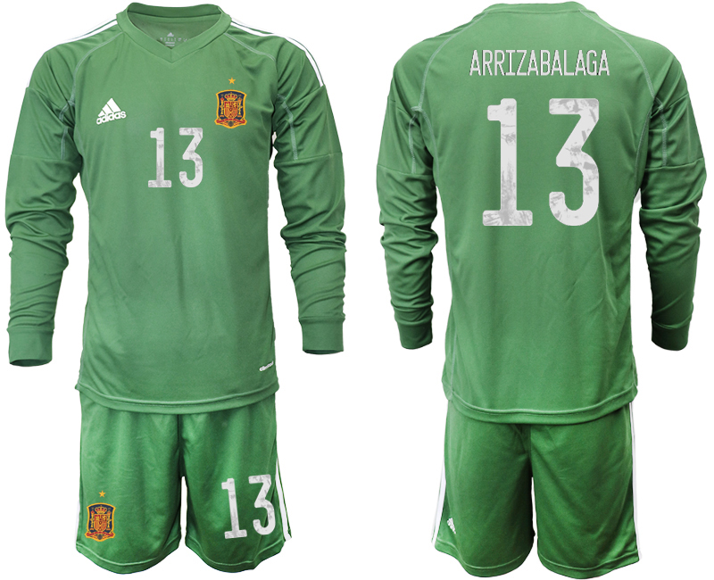 2020-21 Spain army green goalkeeper 13# ARRIZABALAGA long sleeve soccer jerseys