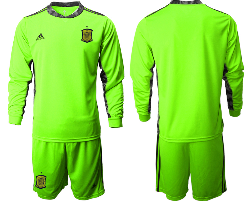 2020-21 Spain fluorescent green goalkeeper long sleeve soccer jerseys