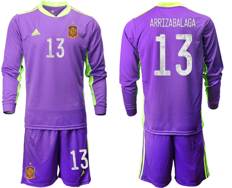 2020-21 Spain purple goalkeeper 13# ARRIZABALAGA long sleeve soccer jerseys