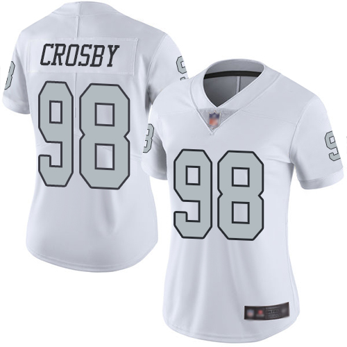 Oakland Raiders #98 Maxx Crosby Women's White Limited Rush Vapor Untouchable Football Jersey