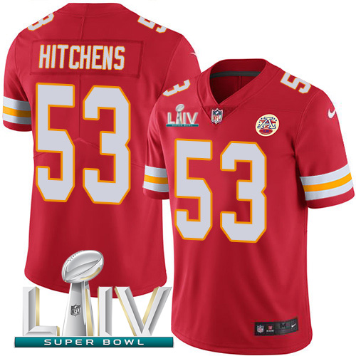 Nike Chiefs #53 Anthony Hitchens Red Super Bowl LIV 2020 Team Color Men's Stitched NFL Vapor Untouchable Limited Jersey