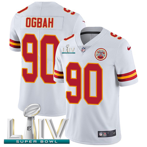 Nike Chiefs #90 Emmanuel Ogbah White Super Bowl LIV 2020 Youth Stitched NFL Vapor Untouchable Limited Jersey