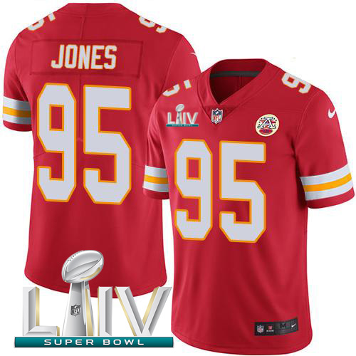 Nike Chiefs #95 Chris Jones Red Super Bowl LIV 2020 Team Color Youth Stitched NFL Vapor Untouchable Limited Jersey