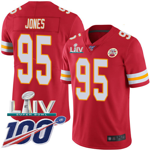 Nike Chiefs #95 Chris Jones Red Super Bowl LIV 2020 Team Color Youth Stitched NFL 100th Season Vapor Untouchable Limited Jersey