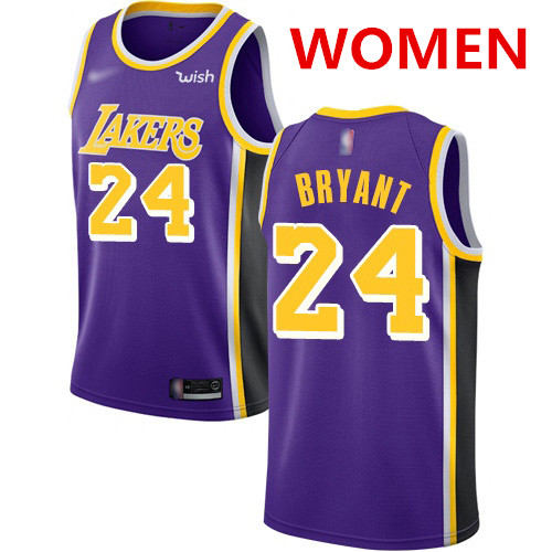 Women's Los Angeles Lakers #24 Kobe Bryant Purple Basketball Swingman Statement Edition Jersey