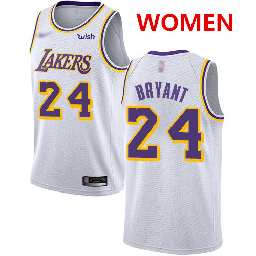 Women's Los Angeles Lakers #24 Kobe Bryant White Basketball Swingman Association Edition Jersey