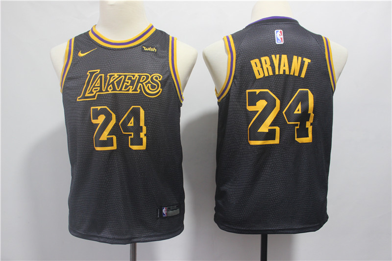 Los Angeles Lakers #24 Kobe Bryant Black Toddlers Jersey