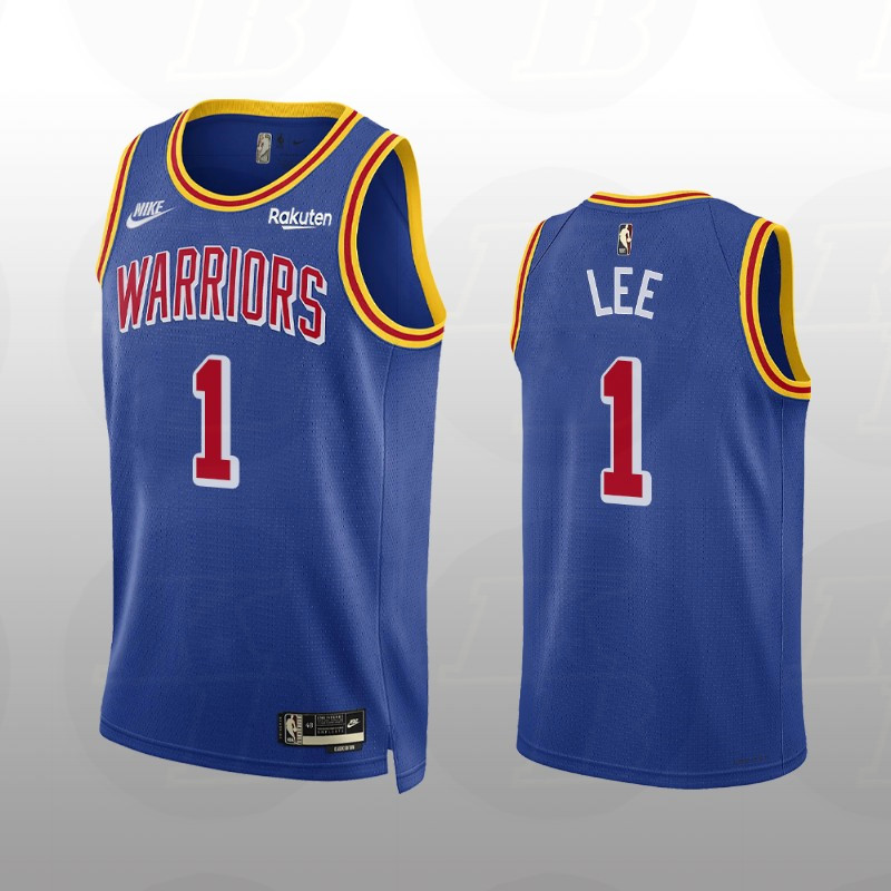 2021-22 Golden State Warriors #1 Damion Lee Year Zero Jersey 75th Anniversary Classic Edition Royal-For Men's