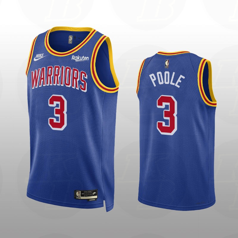 2021-22 Golden State Warriors #3 Jordan Poole Year Zero Jersey 75th Anniversary Classic Edition Royal-For Men's