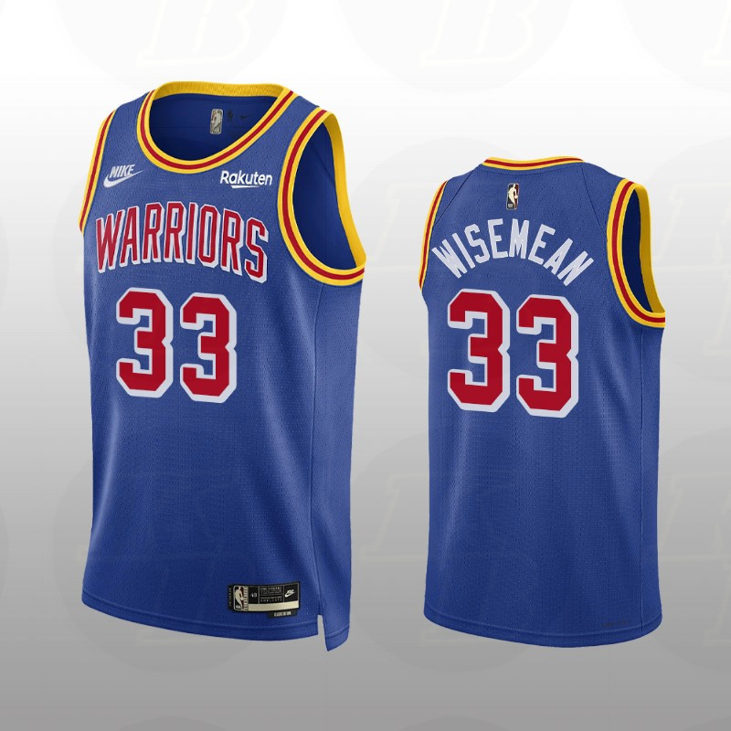 2021-22 Golden State Warriors #33 James Wiseman Year Zero Jersey 75th Anniversary Classic Edition Royal-For Men's