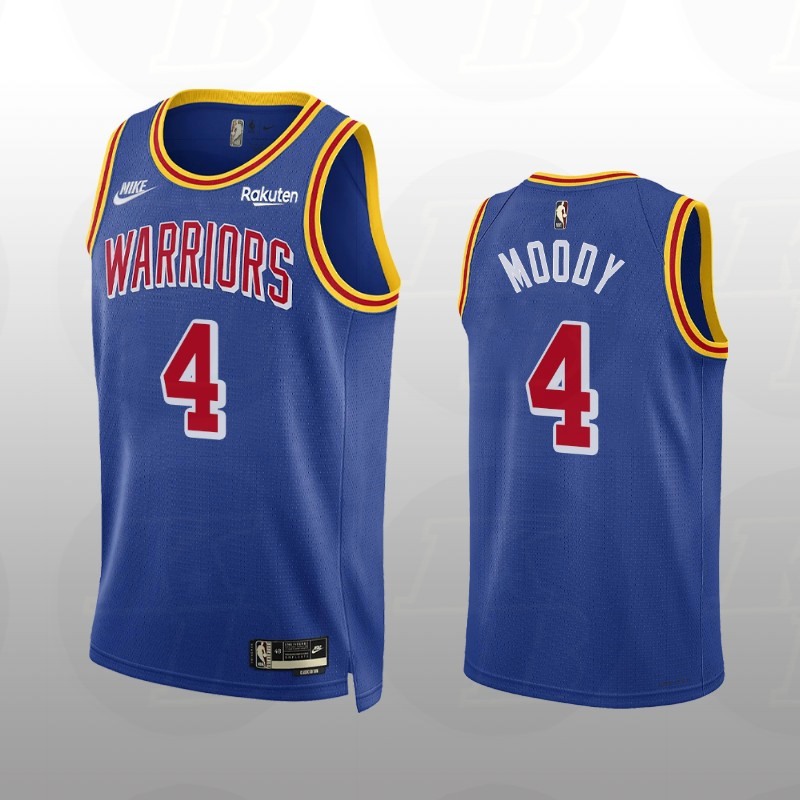2021-22 Golden State Warriors #4 Moses Moody Year Zero Jersey 75th Anniversary Classic Edition Royal-For Men's