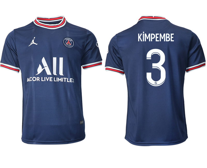 2021-22 Paris Saint-Germain home aaa version 3# KIMPEMBE soccer jerseys