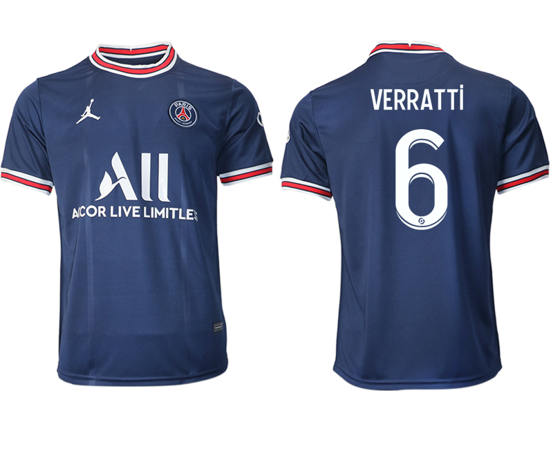 2021-22 Paris Saint-Germain home aaa version 6# VERRATTI soccer jerseys