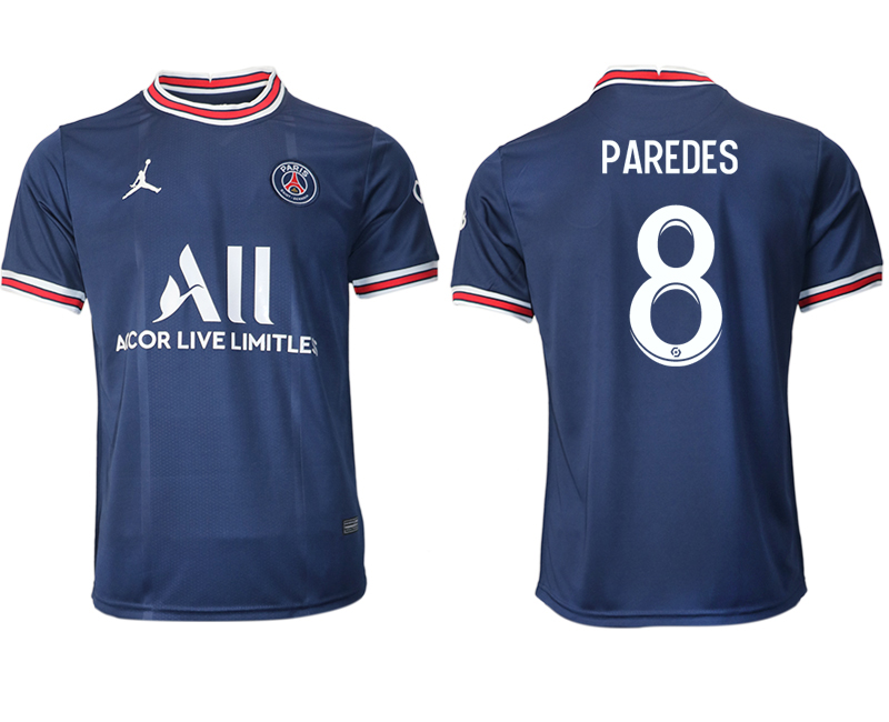 2021-22 Paris Saint-Germain home aaa version 8# PAREDES soccer jerseys