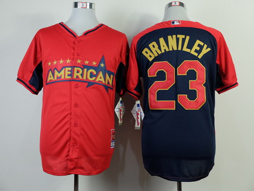Cleveland Indians #23 Michael Brantley 2014 All-Star Red Jersey