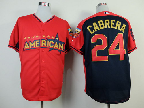 Detroit Tigers #24 Miguel Cabrera 2014 All-Star Red Jersey