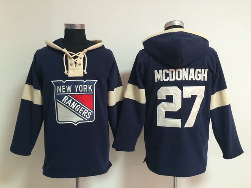2014 Old Time Hockey New York Rangers #27 Ryan Mcdonagh Navy Blue Hoodie