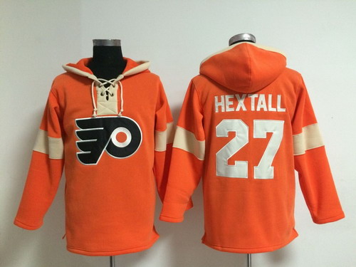 2014 Old Time Hockey Philadelphia Flyers #27 Ron Hextall Orange Hoodie