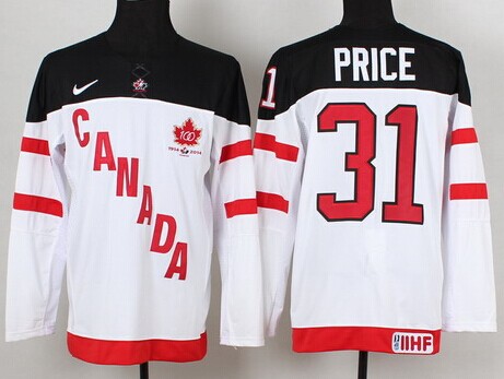 2014/15 Team Canada #31 Carey Price White 100TH Jersey