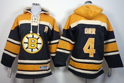 Old Time Hockey Boston Bruins #4 Bobby Orr Black Kids Hoodie